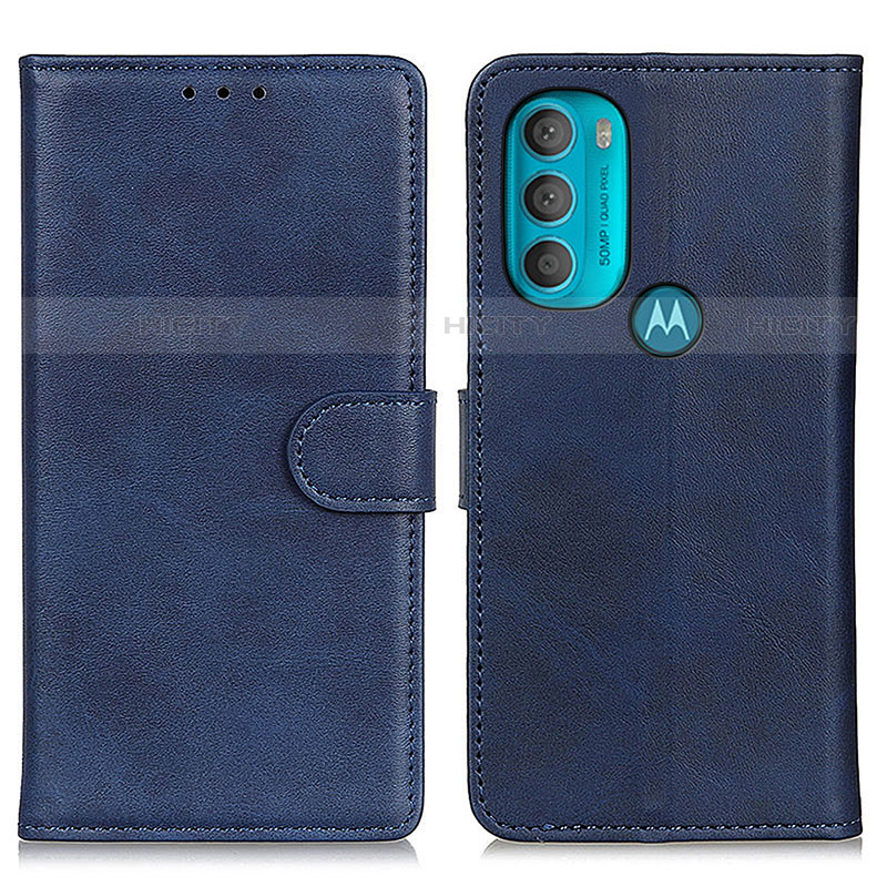 Funda de Cuero Cartera con Soporte Carcasa A05D para Motorola Moto G71 5G Azul