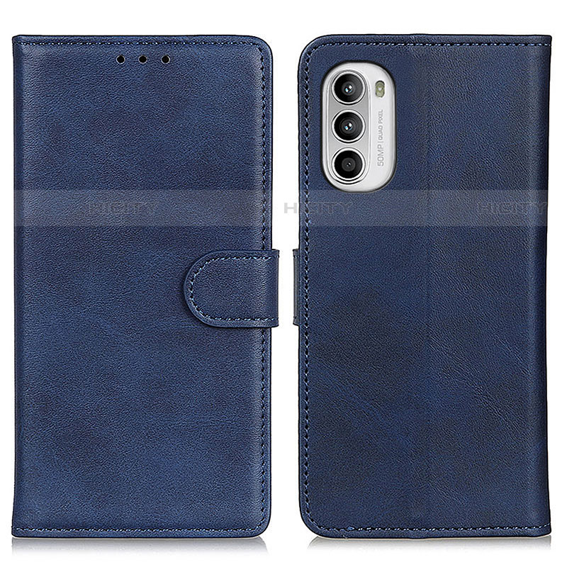 Funda de Cuero Cartera con Soporte Carcasa A05D para Motorola Moto G71s 5G Azul