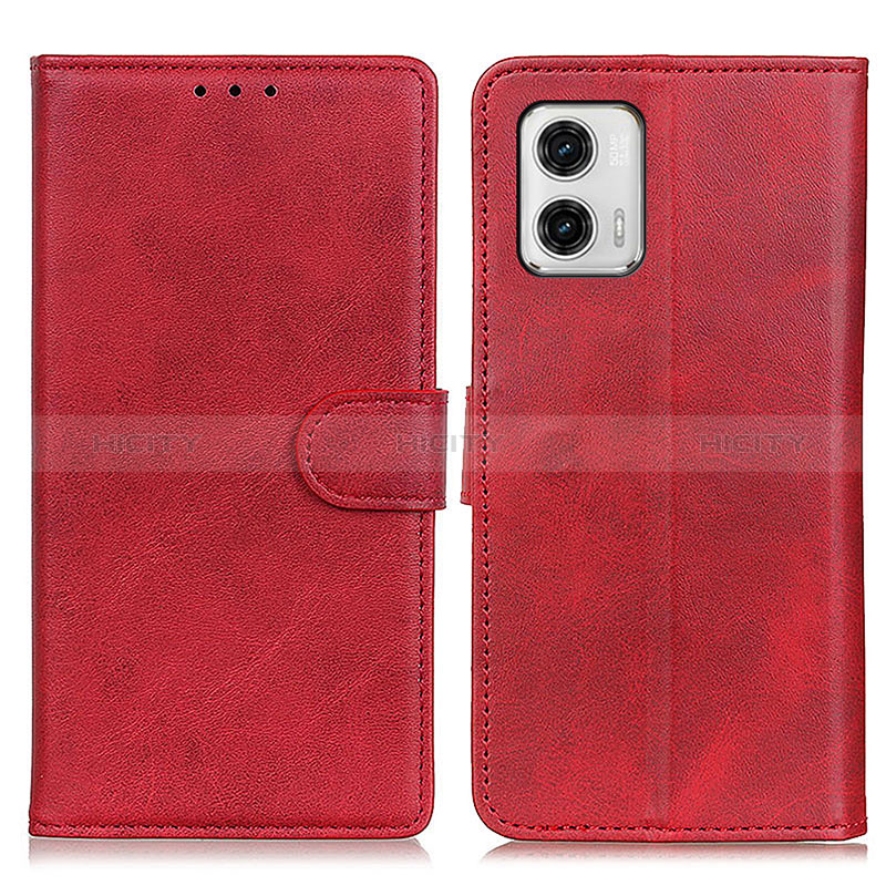 Funda de Cuero Cartera con Soporte Carcasa A05D para Motorola Moto G73 5G Rojo