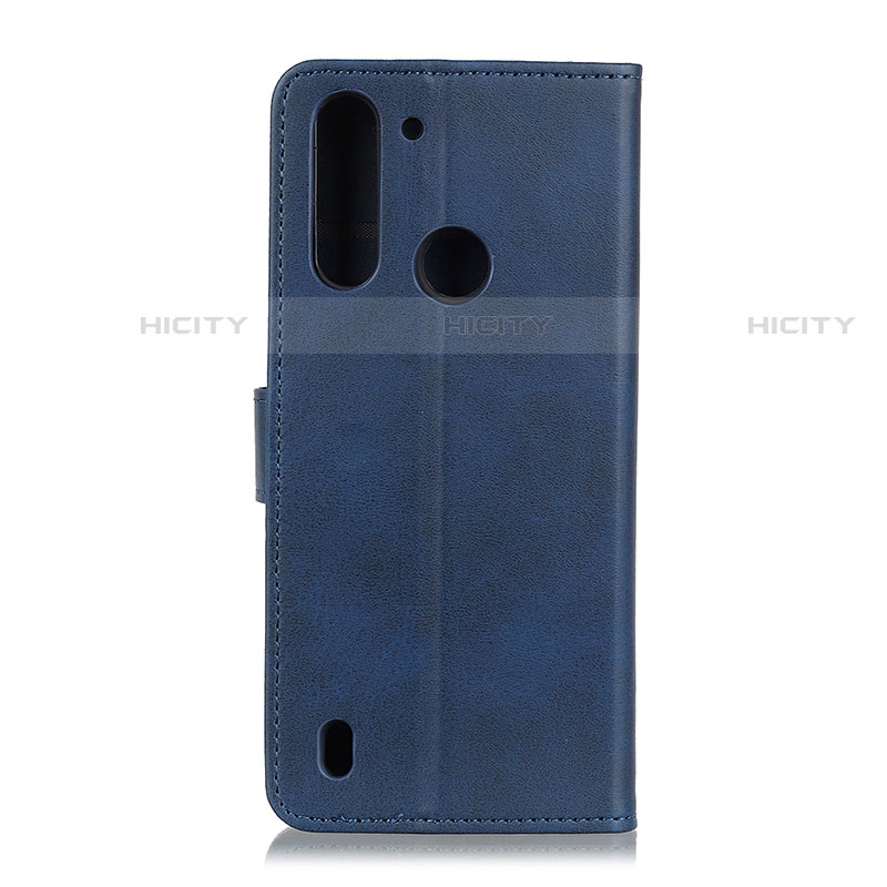 Funda de Cuero Cartera con Soporte Carcasa A05D para Motorola Moto One Fusion Azul