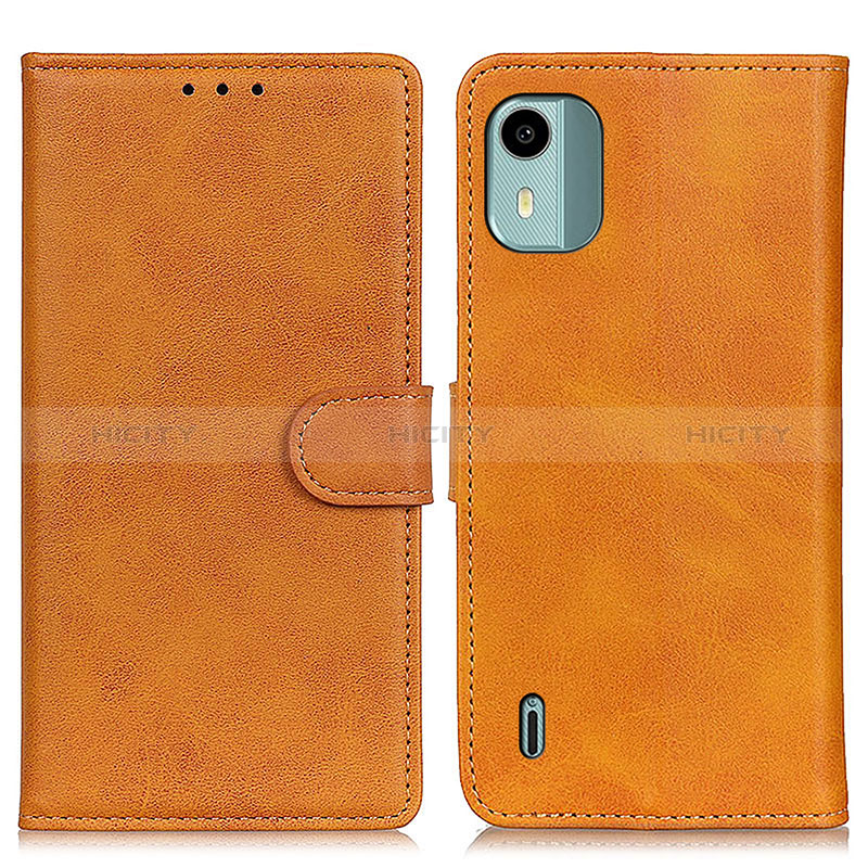 Funda de Cuero Cartera con Soporte Carcasa A05D para Nokia C12 Marron