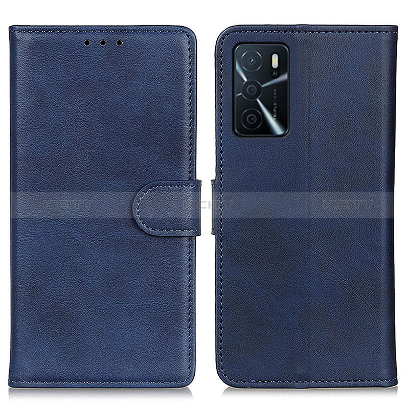 Funda de Cuero Cartera con Soporte Carcasa A05D para Oppo A16 Azul