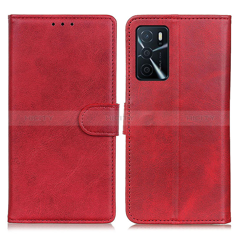 Funda de Cuero Cartera con Soporte Carcasa A05D para Oppo A16 Rojo