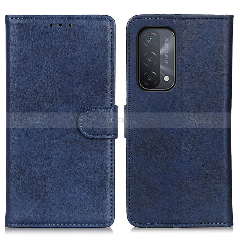 Funda de Cuero Cartera con Soporte Carcasa A05D para Oppo A54 5G Azul