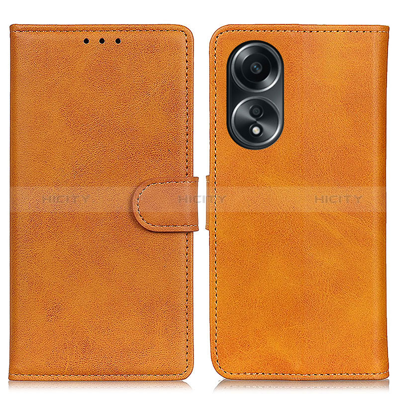 Funda de Cuero Cartera con Soporte Carcasa A05D para Oppo A78 5G Marron