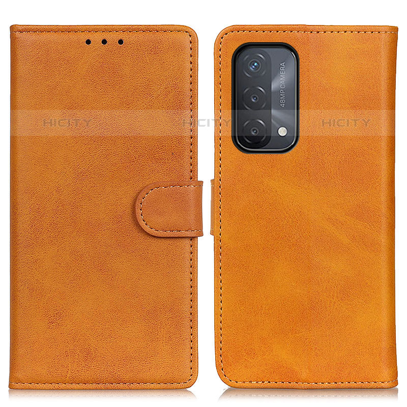 Funda de Cuero Cartera con Soporte Carcasa A05D para Oppo A93 5G Marron