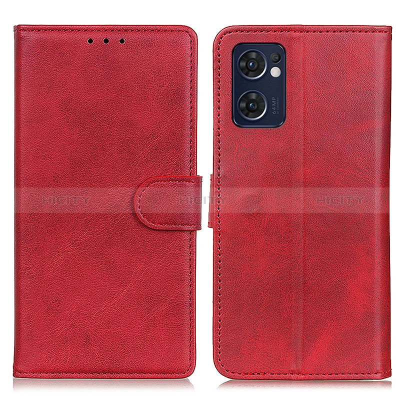 Funda de Cuero Cartera con Soporte Carcasa A05D para Oppo Find X5 Lite 5G Rojo