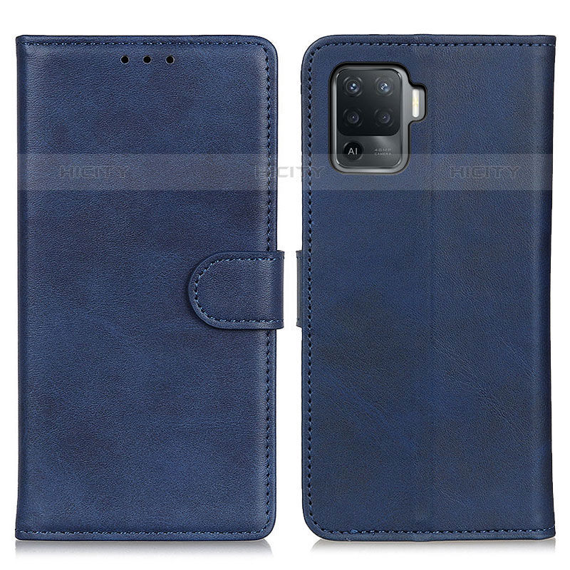 Funda de Cuero Cartera con Soporte Carcasa A05D para Oppo Reno5 F Marron