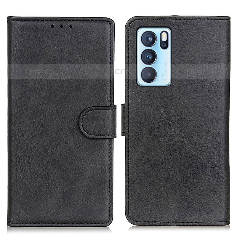 Funda de Cuero Cartera con Soporte Carcasa A05D para Oppo Reno6 Pro 5G India Negro