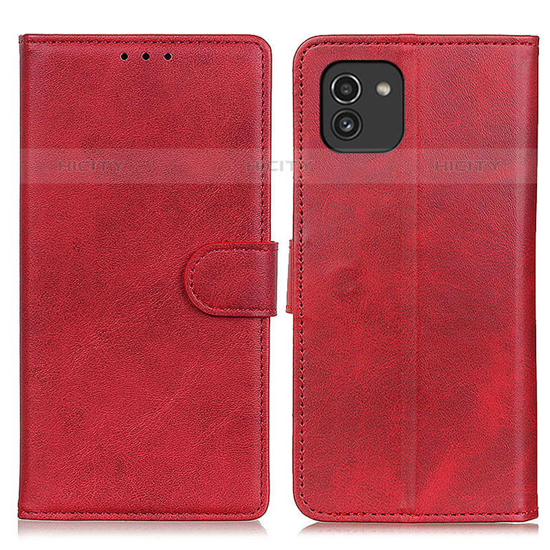 Funda de Cuero Cartera con Soporte Carcasa A05D para Samsung Galaxy A03 Rojo