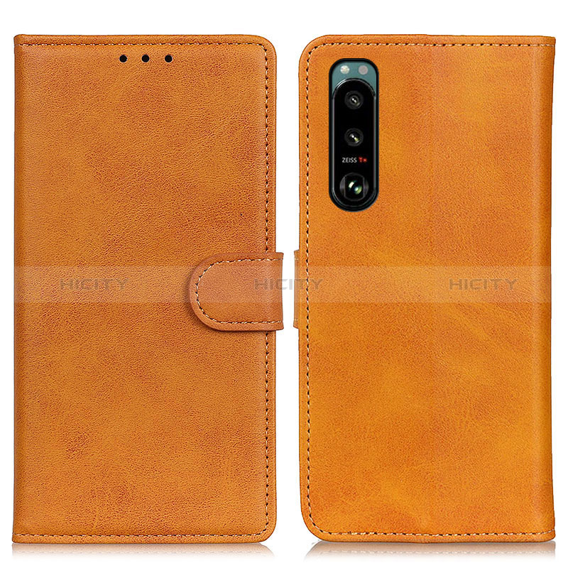 Funda de Cuero Cartera con Soporte Carcasa A05D para Sony Xperia 5 III SO-53B Marron