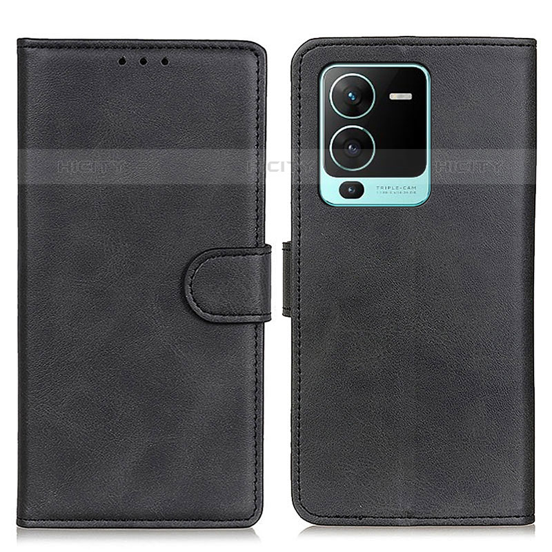 Funda de Cuero Cartera con Soporte Carcasa A05D para Vivo V25 Pro 5G Negro