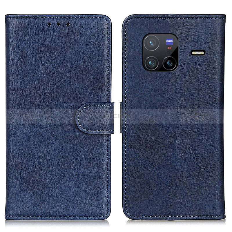 Funda de Cuero Cartera con Soporte Carcasa A05D para Vivo X80 5G Azul