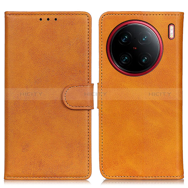 Funda de Cuero Cartera con Soporte Carcasa A05D para Vivo X90 Pro 5G Marron