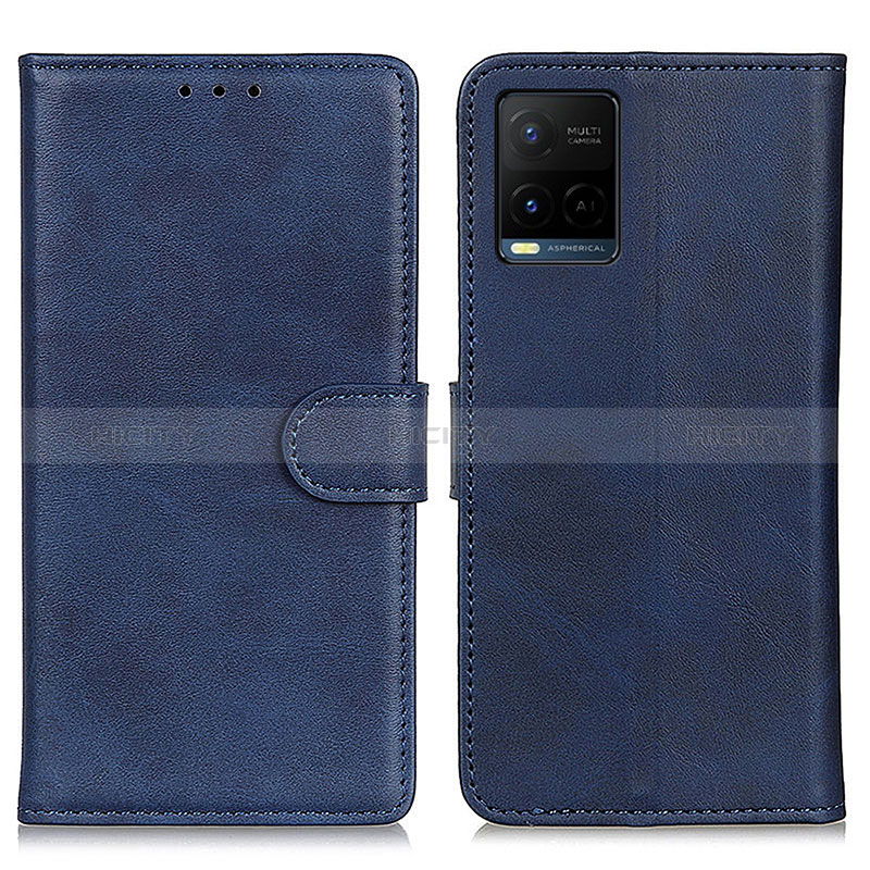 Funda de Cuero Cartera con Soporte Carcasa A05D para Vivo Y21a Azul