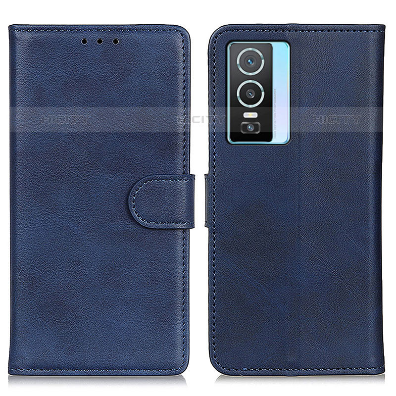 Funda de Cuero Cartera con Soporte Carcasa A05D para Vivo Y74s 5G Azul