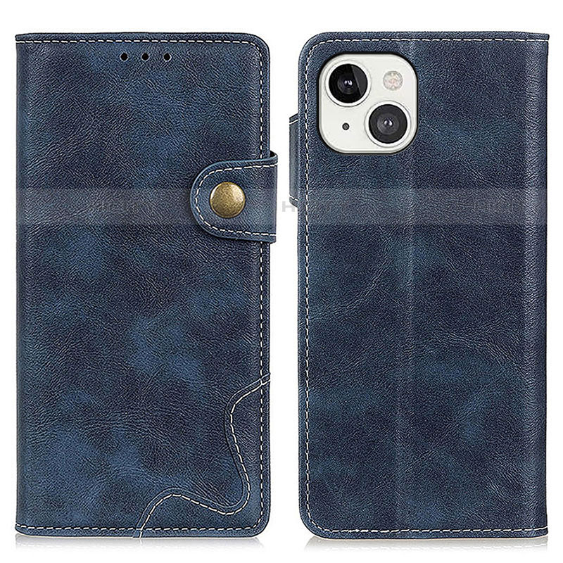 Funda de Cuero Cartera con Soporte Carcasa A06 para Apple iPhone 13 Azul