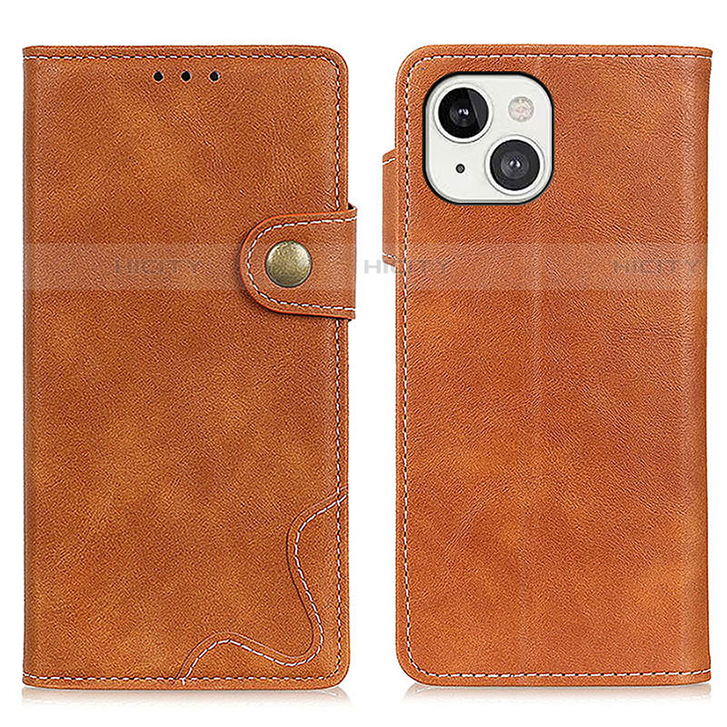 Funda de Cuero Cartera con Soporte Carcasa A06 para Apple iPhone 13 Marron