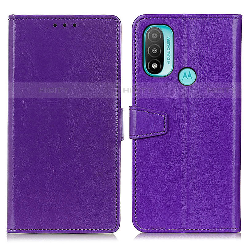 Funda de Cuero Cartera con Soporte Carcasa A06D para Motorola Moto E20 Morado