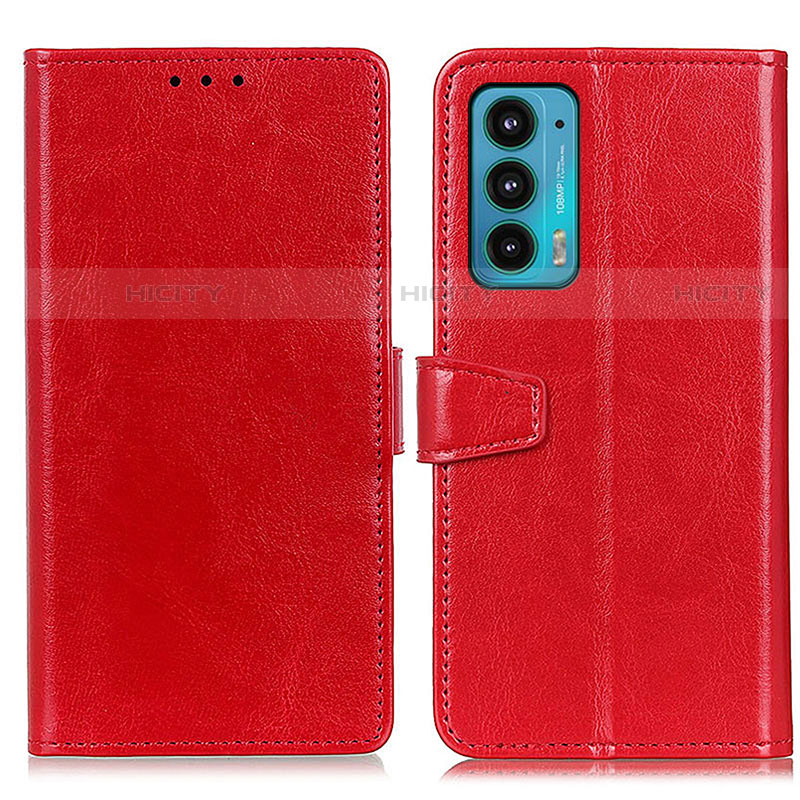 Funda de Cuero Cartera con Soporte Carcasa A06D para Motorola Moto Edge 20 5G Rojo