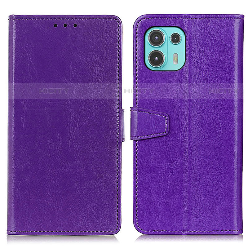 Funda de Cuero Cartera con Soporte Carcasa A06D para Motorola Moto Edge 20 Lite 5G Morado