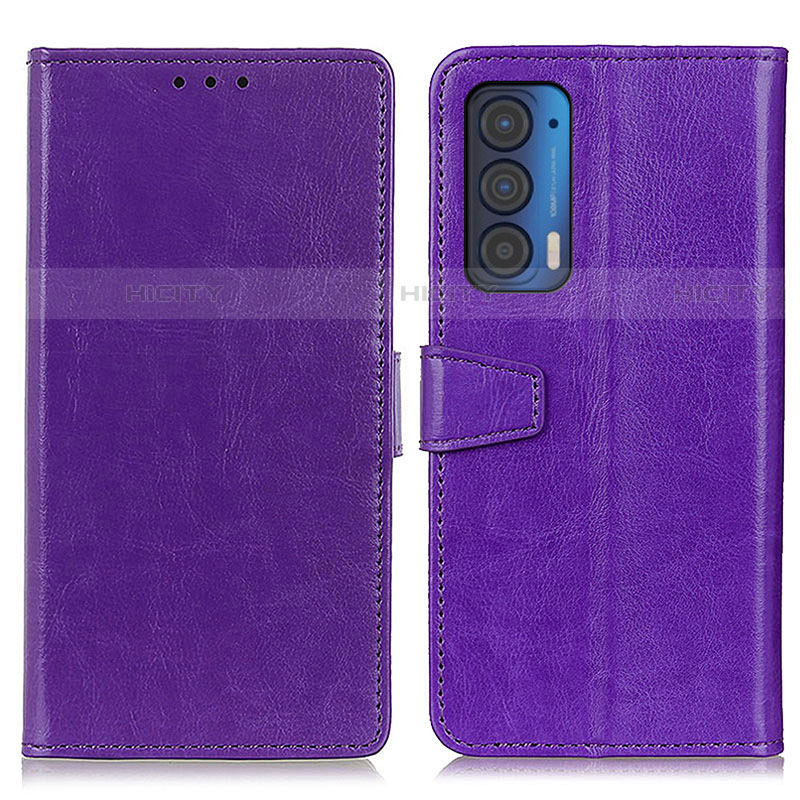 Funda de Cuero Cartera con Soporte Carcasa A06D para Motorola Moto Edge (2021) 5G Morado