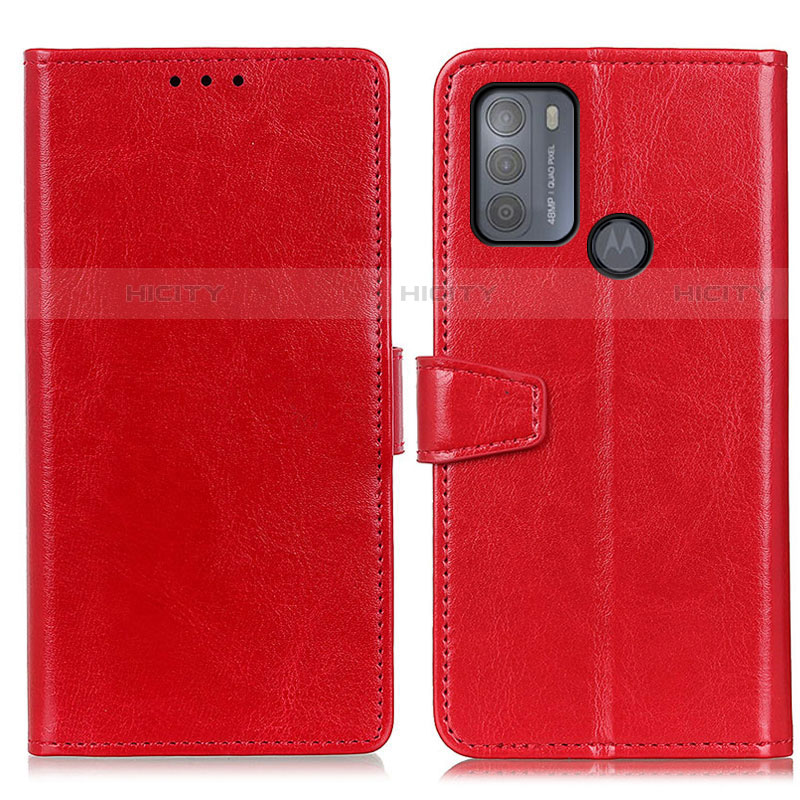 Funda de Cuero Cartera con Soporte Carcasa A06D para Motorola Moto G50 Rojo