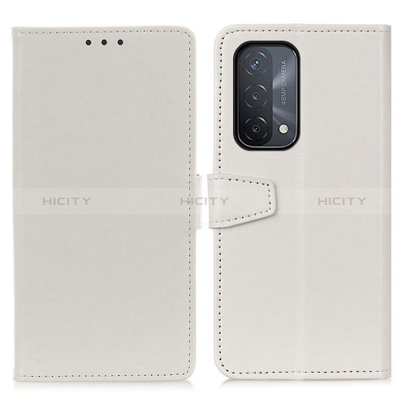 Funda de Cuero Cartera con Soporte Carcasa A06D para Oppo A54 5G Blanco