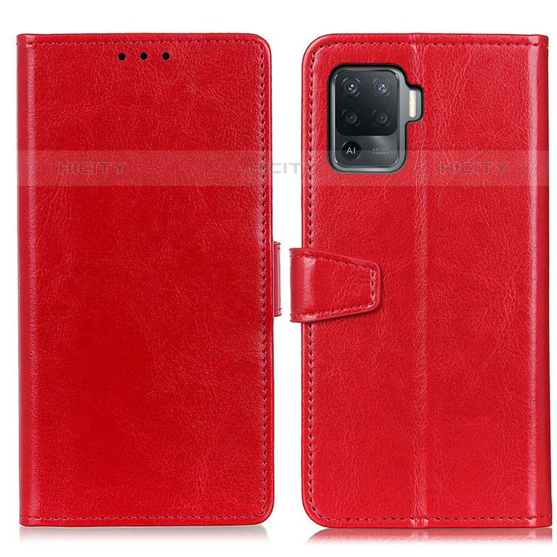 Funda de Cuero Cartera con Soporte Carcasa A06D para Oppo A94 4G Rojo