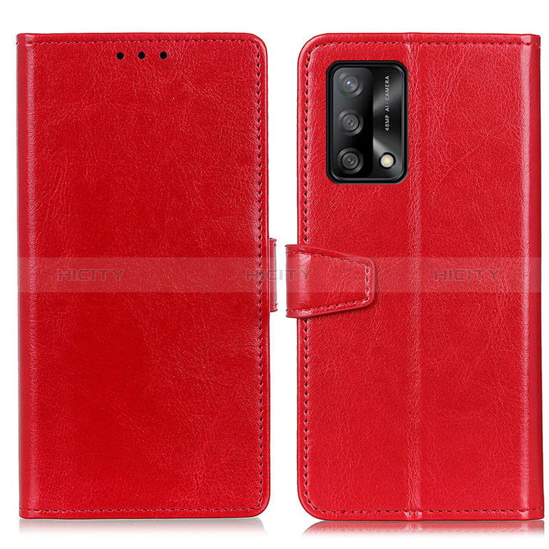 Funda de Cuero Cartera con Soporte Carcasa A06D para Oppo F19s Rojo