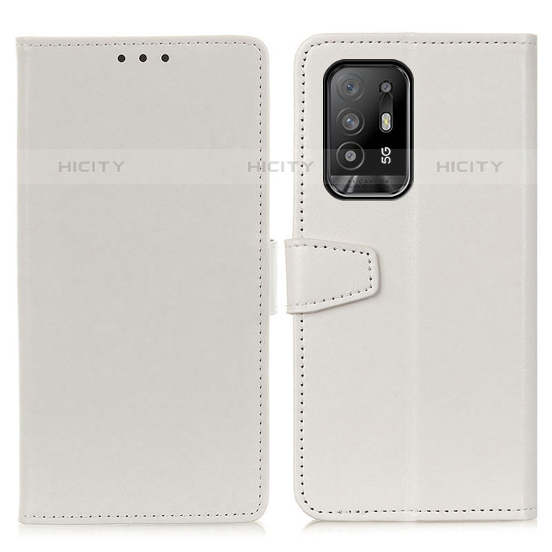 Funda de Cuero Cartera con Soporte Carcasa A06D para Oppo Reno5 Z 5G Blanco