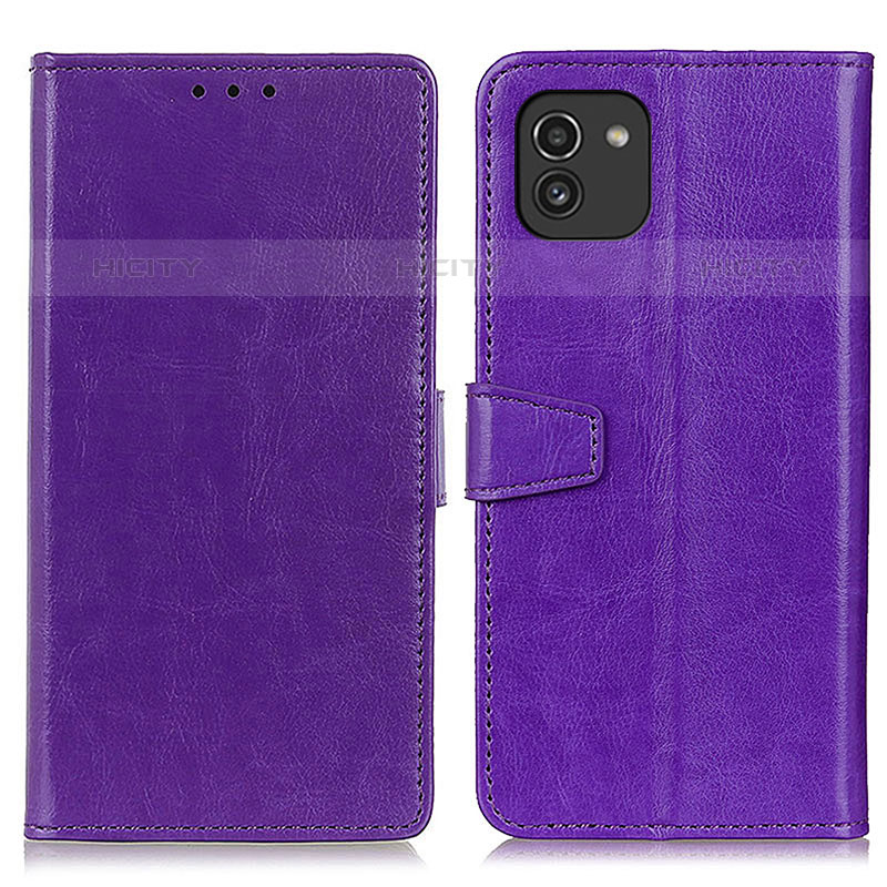 Funda de Cuero Cartera con Soporte Carcasa A06D para Samsung Galaxy A03 Morado