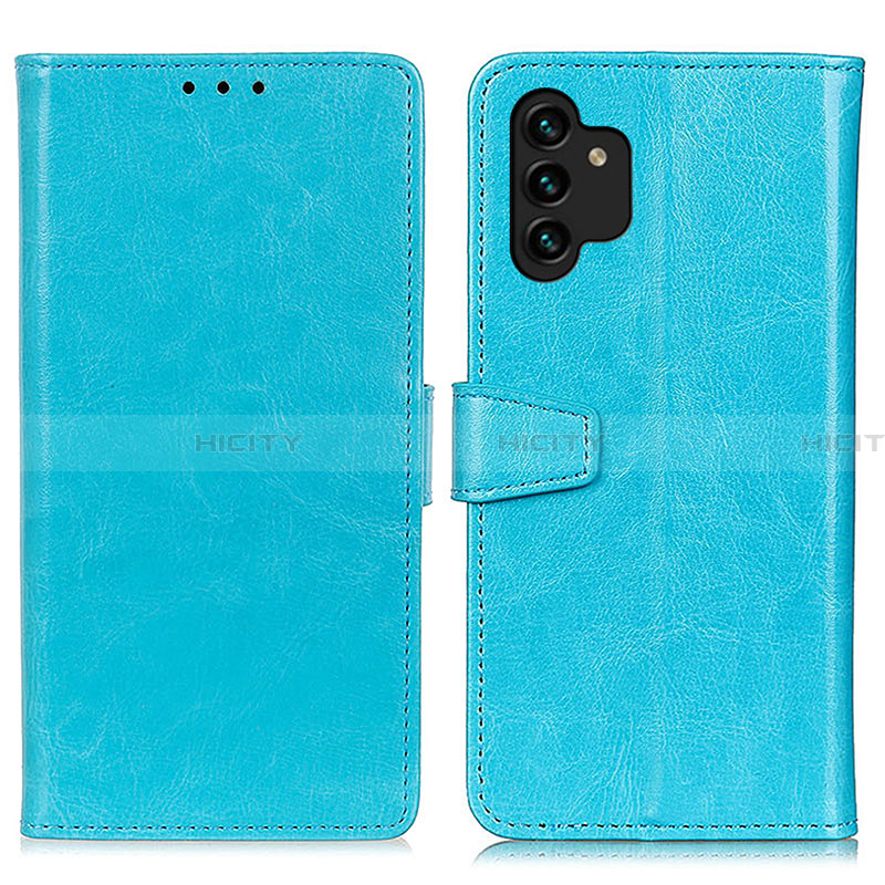 Funda de Cuero Cartera con Soporte Carcasa A06D para Samsung Galaxy A13 4G Azul Cielo