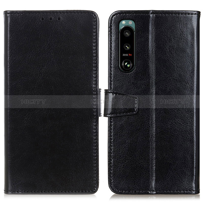 Funda de Cuero Cartera con Soporte Carcasa A06D para Sony Xperia 5 III SO-53B Negro