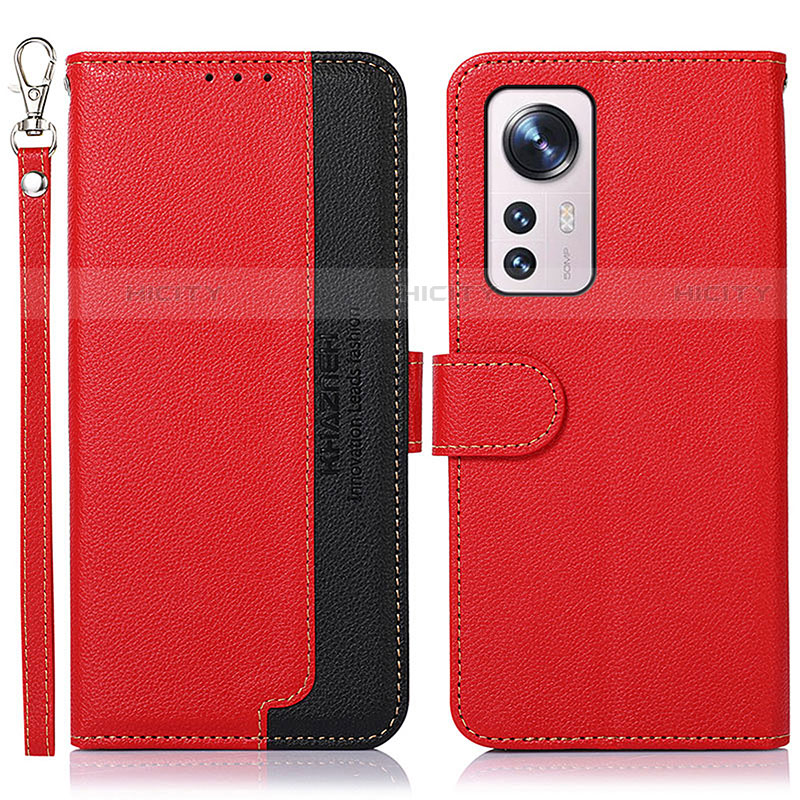 Funda de Cuero Cartera con Soporte Carcasa A06D para Xiaomi Mi 12S 5G Rojo