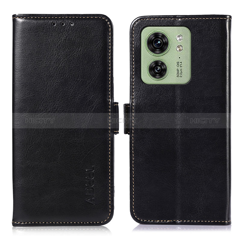 Funda de Cuero Cartera con Soporte Carcasa A07D para Motorola Moto Edge (2023) 5G Negro