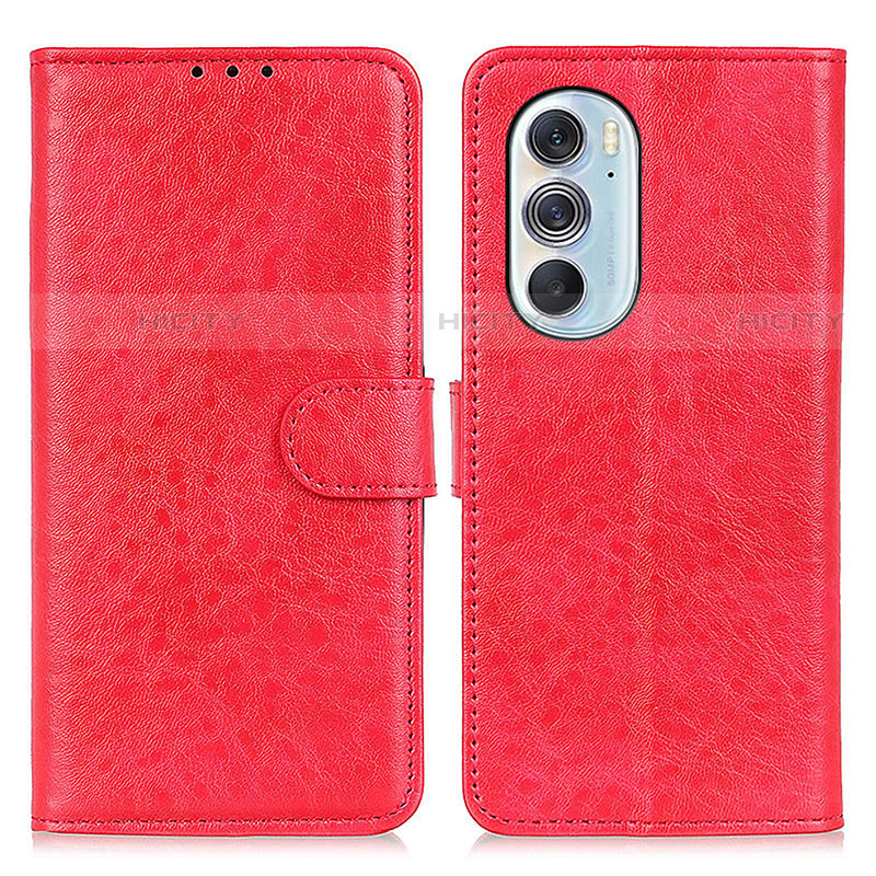 Funda de Cuero Cartera con Soporte Carcasa A07D para Motorola Moto Edge Plus (2022) 5G Rojo