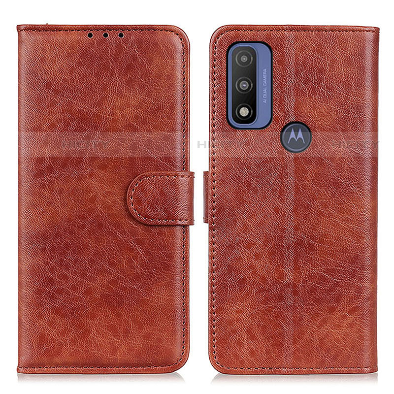 Funda de Cuero Cartera con Soporte Carcasa A07D para Motorola Moto G Pure Marron