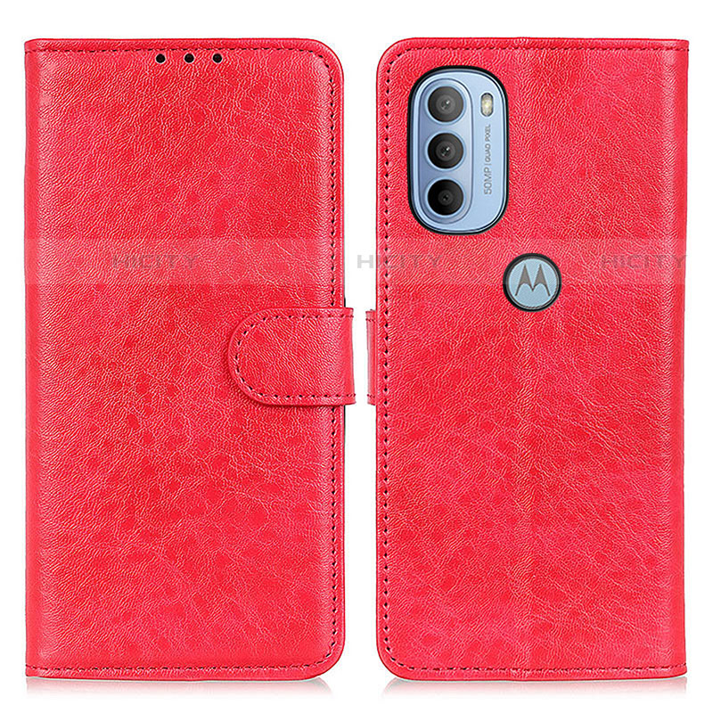 Funda de Cuero Cartera con Soporte Carcasa A07D para Motorola Moto G31 Rojo