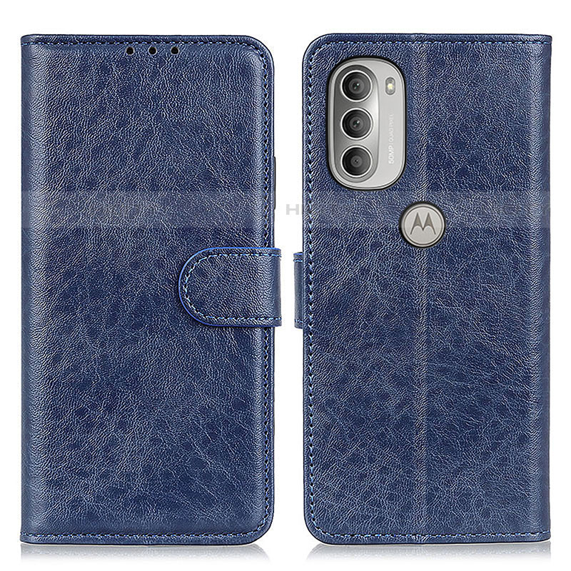 Funda de Cuero Cartera con Soporte Carcasa A07D para Motorola Moto G51 5G Azul