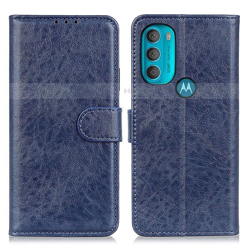 Funda de Cuero Cartera con Soporte Carcasa A07D para Motorola Moto G71 5G Azul