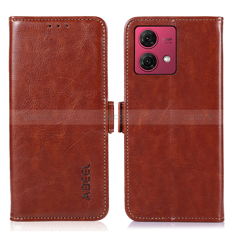 Funda de Cuero Cartera con Soporte Carcasa A07D para Motorola Moto G84 5G Marron