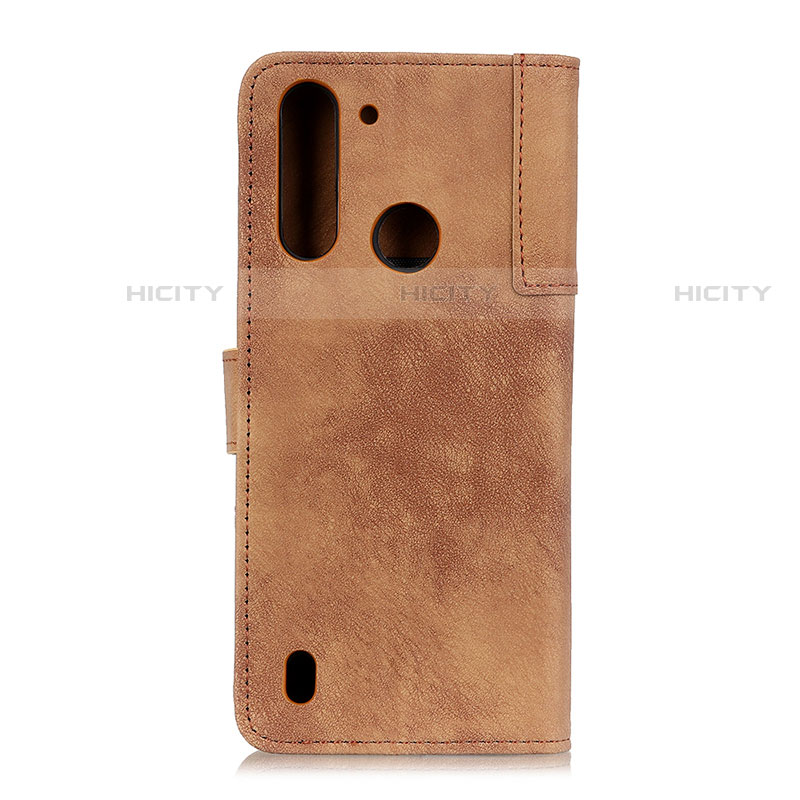 Funda de Cuero Cartera con Soporte Carcasa A07D para Motorola Moto One Fusion Marron