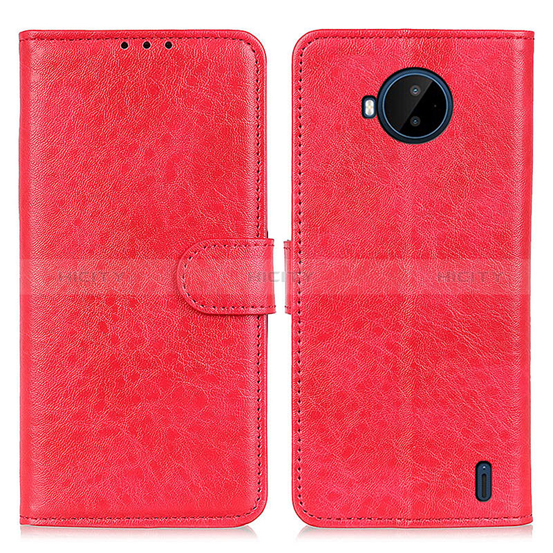 Funda de Cuero Cartera con Soporte Carcasa A07D para Nokia C20 Plus Rojo