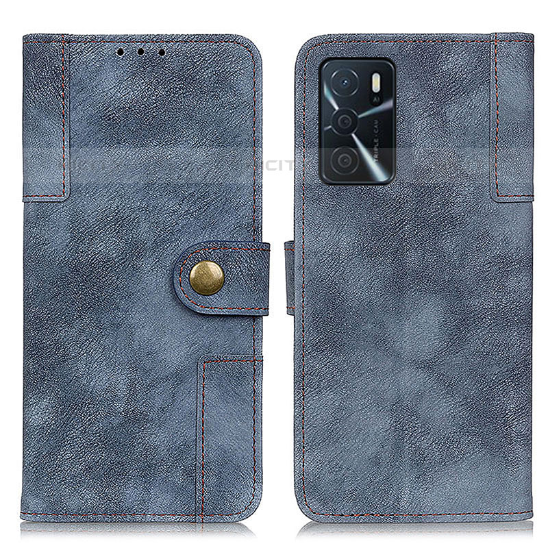 Funda de Cuero Cartera con Soporte Carcasa A07D para Oppo A16s Azul