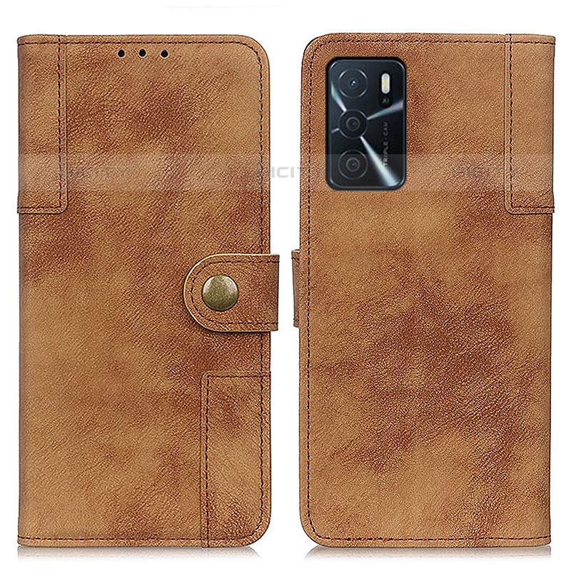 Funda de Cuero Cartera con Soporte Carcasa A07D para Oppo A16s Marron