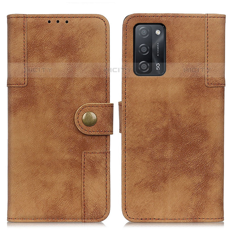 Funda de Cuero Cartera con Soporte Carcasa A07D para Oppo A53s 5G Marron