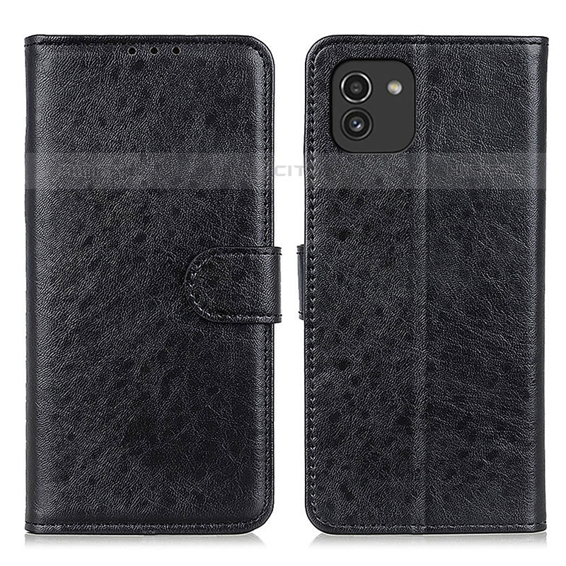 Funda de Cuero Cartera con Soporte Carcasa A07D para Samsung Galaxy A03 Negro