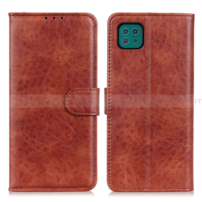 Funda de Cuero Cartera con Soporte Carcasa A07D para Samsung Galaxy A22 5G Marron