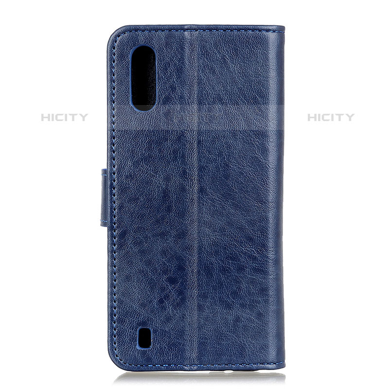 Funda de Cuero Cartera con Soporte Carcasa A07D para Samsung Galaxy M01 Azul